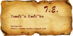 Tamás Emőke névjegykártya